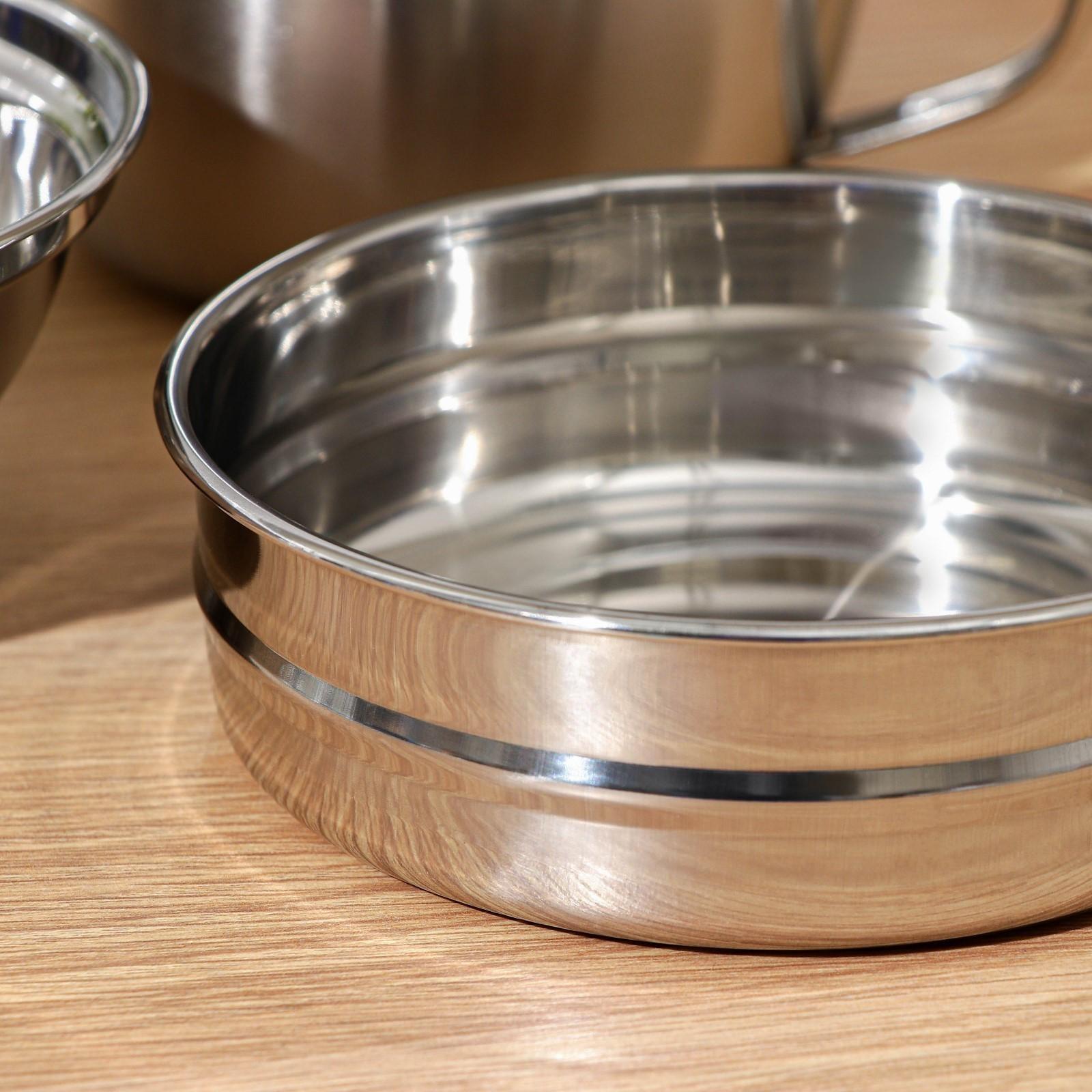 Набор посуды из нержавеющей стали «Турист» 3 шт: кружка 1,35 л, миска 650 мл, тарелка 300 мл