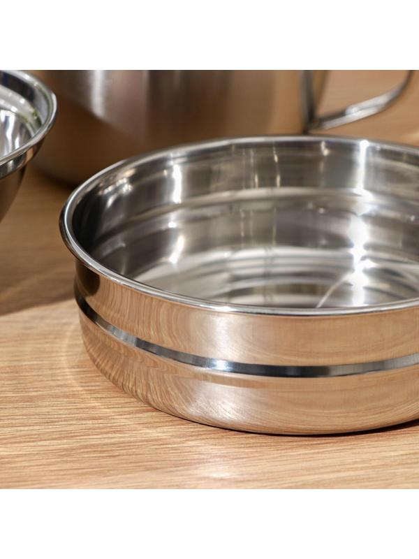 Набор посуды из нержавеющей стали «Турист» 3 шт: кружка 1,35 л, миска 650 мл, тарелка 300 мл