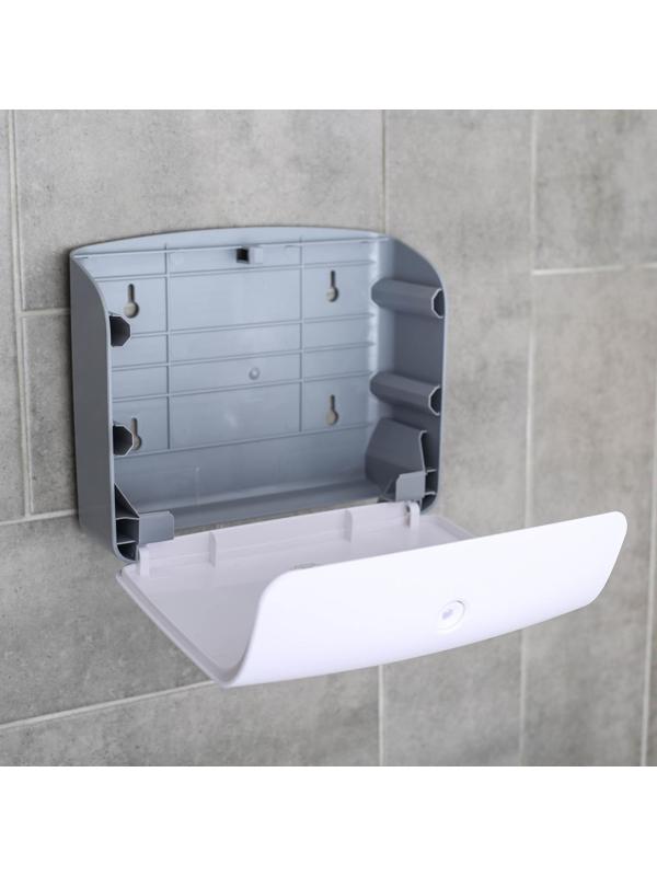 Диспенсер для бумажных полотенец в листах, пластик, 21,5×9×26,5 см, цвет белый