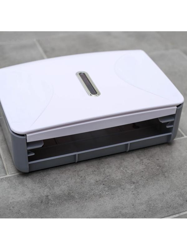 Диспенсер для бумажных полотенец в листах, пластик, 21,5×9×26,5 см, цвет белый