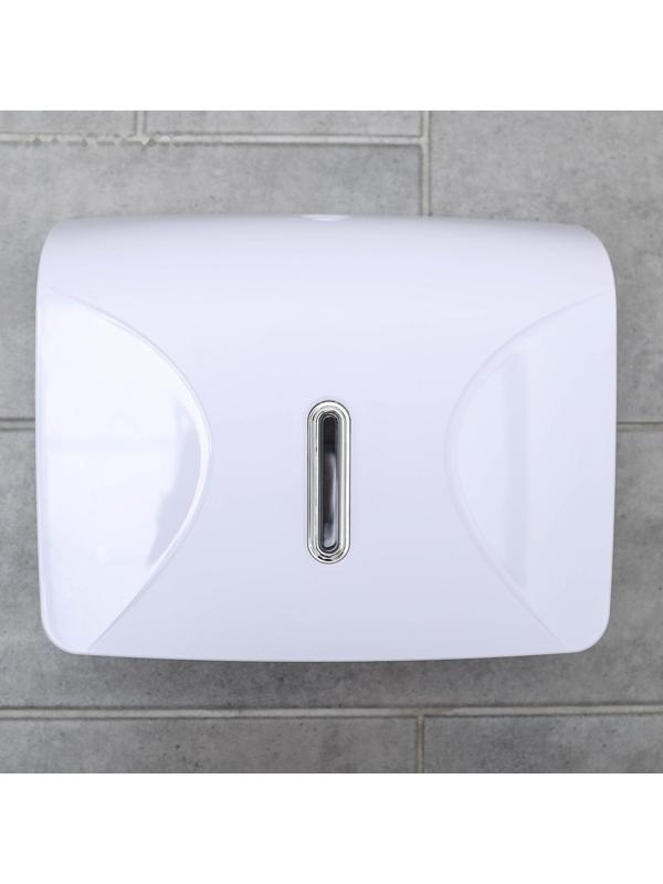 Диспенсер для бумажных полотенец в листах, пластик, 21,5×9×26,5 см, цвет белый