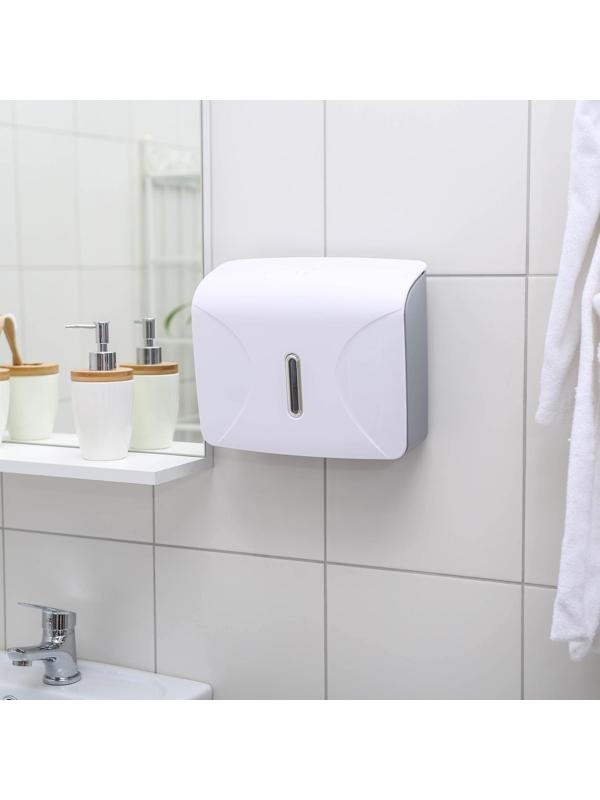 Диспенсер для бумажных полотенец в листах, пластик, 21,5×9×26,5 см, цвет белый