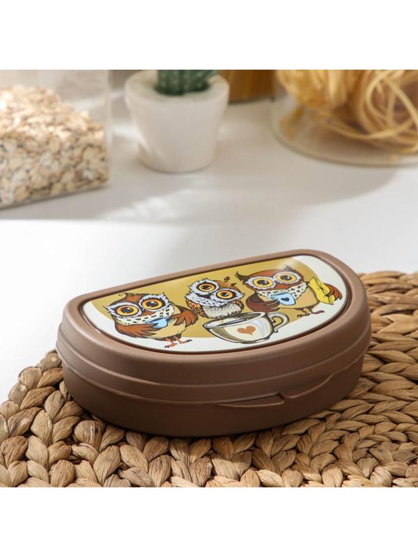 Бутербродница «Совы», 400 мл, цвет коричневый