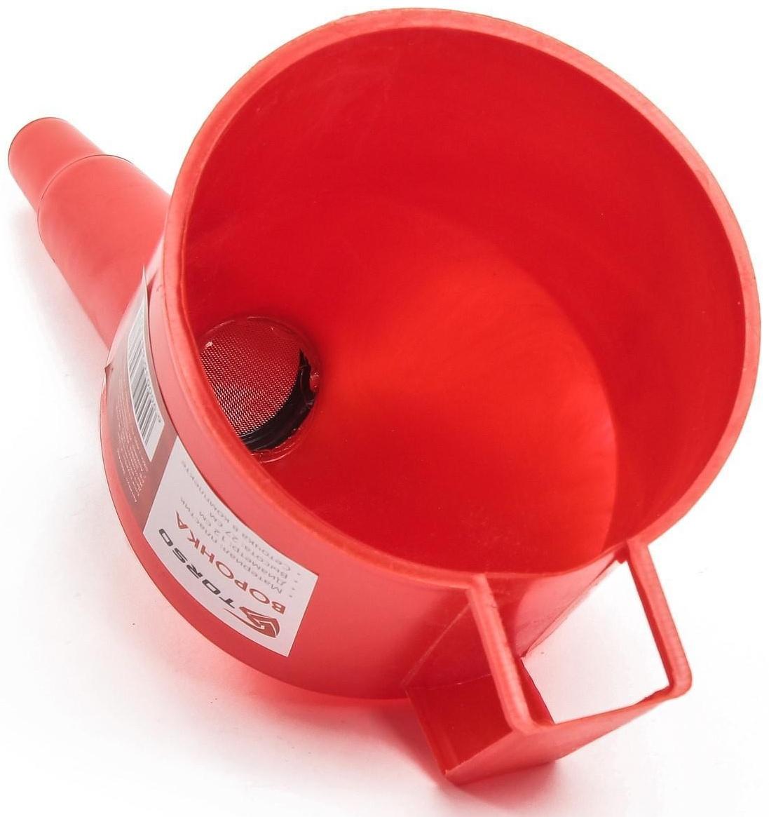 Воронка TORSO Для ГСМ с сеткой, диаметр 12 см, высота 27 см, МИКС