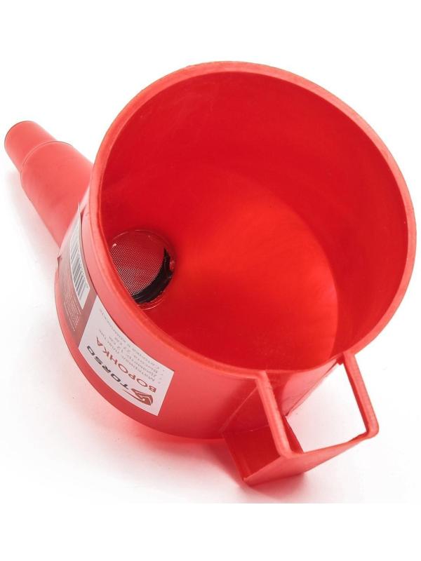 Воронка TORSO Для ГСМ с сеткой, диаметр 12 см, высота 27 см, МИКС