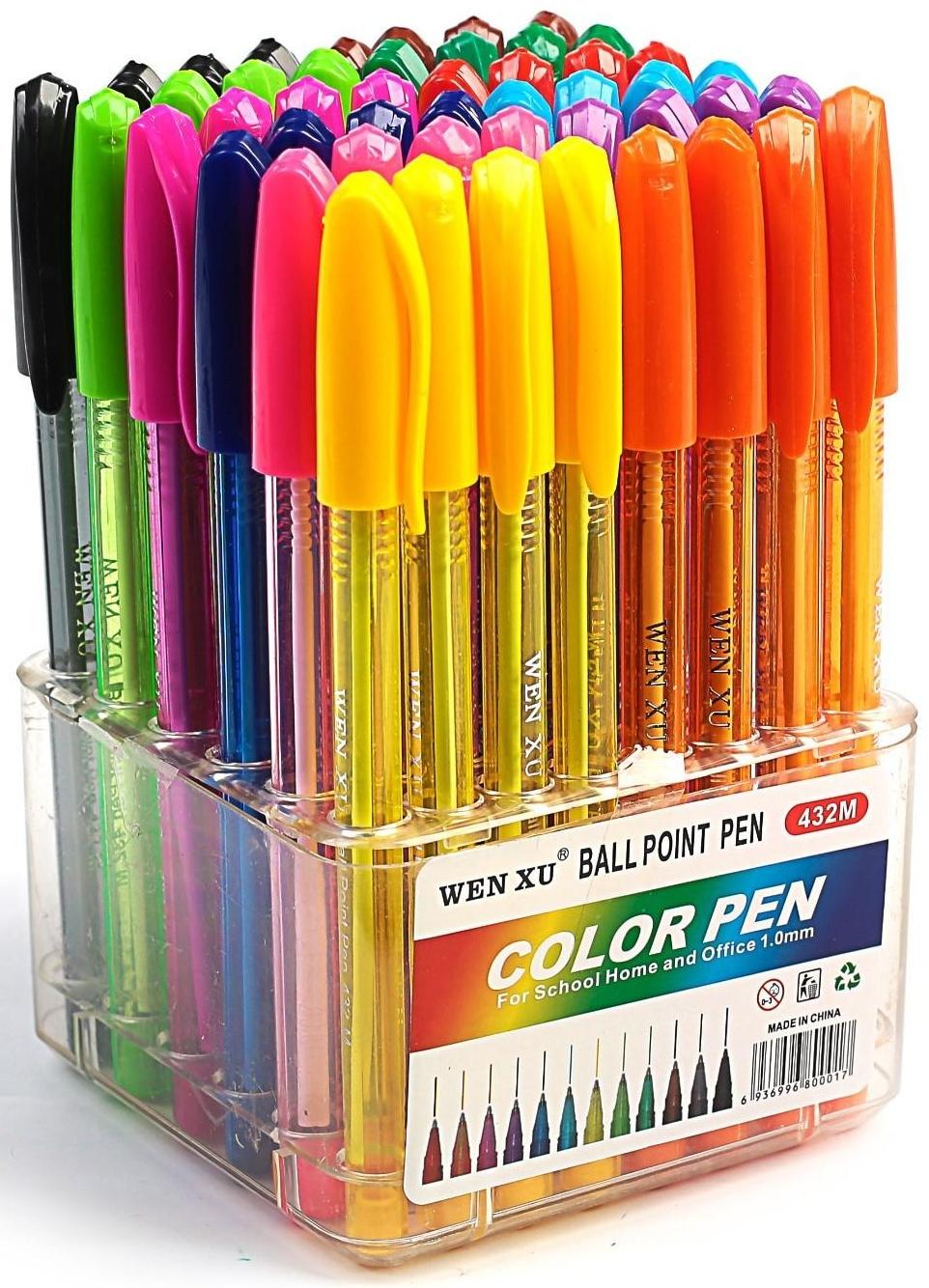 Ручка шариковая, 1.0 мм, корпус тонированный в цвет стержня, МИКС