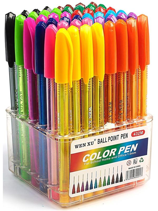 Ручка шариковая, 1.0 мм, корпус тонированный в цвет стержня, МИКС