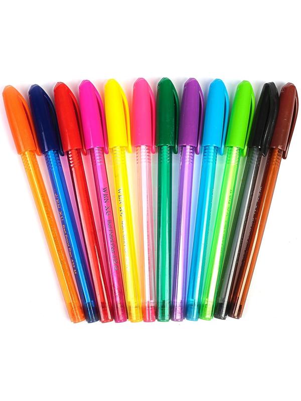 Ручка шариковая, 1.0 мм, корпус тонированный в цвет стержня, МИКС