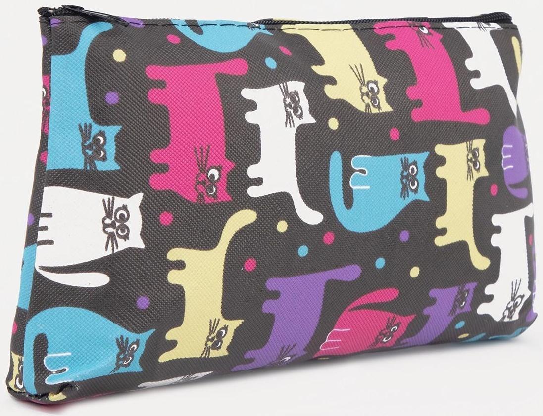Косметичка на молнии, цвет чёрный/разноцветный