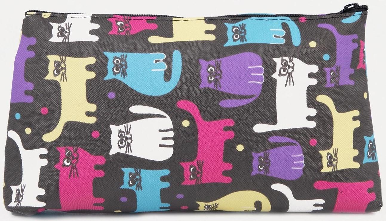 Косметичка на молнии, цвет чёрный/разноцветный