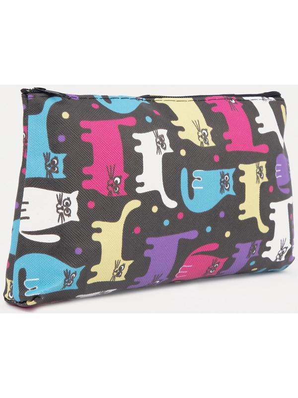 Косметичка на молнии, цвет чёрный/разноцветный