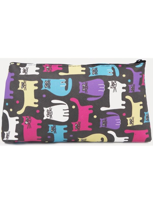 Косметичка на молнии, цвет чёрный/разноцветный
