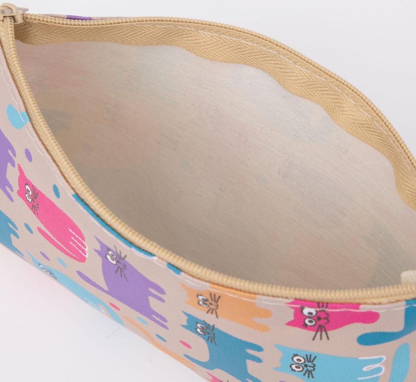 Косметичка на молнии, цвет бежевый/разноцветный