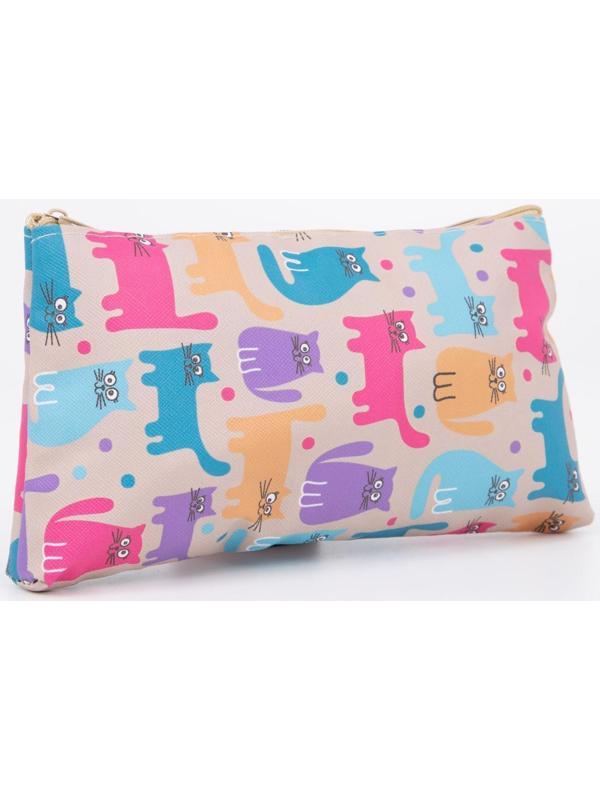 Косметичка на молнии, цвет бежевый/разноцветный