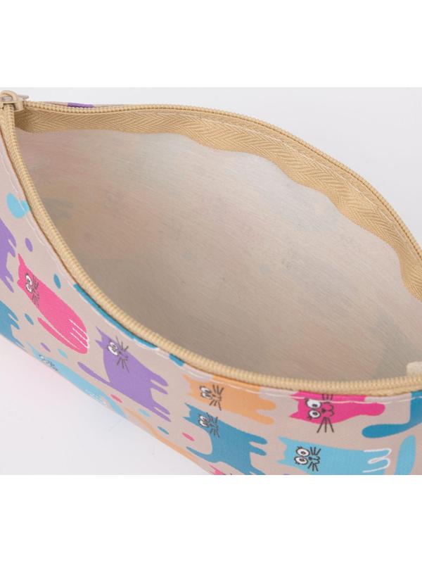 Косметичка на молнии, цвет бежевый/разноцветный
