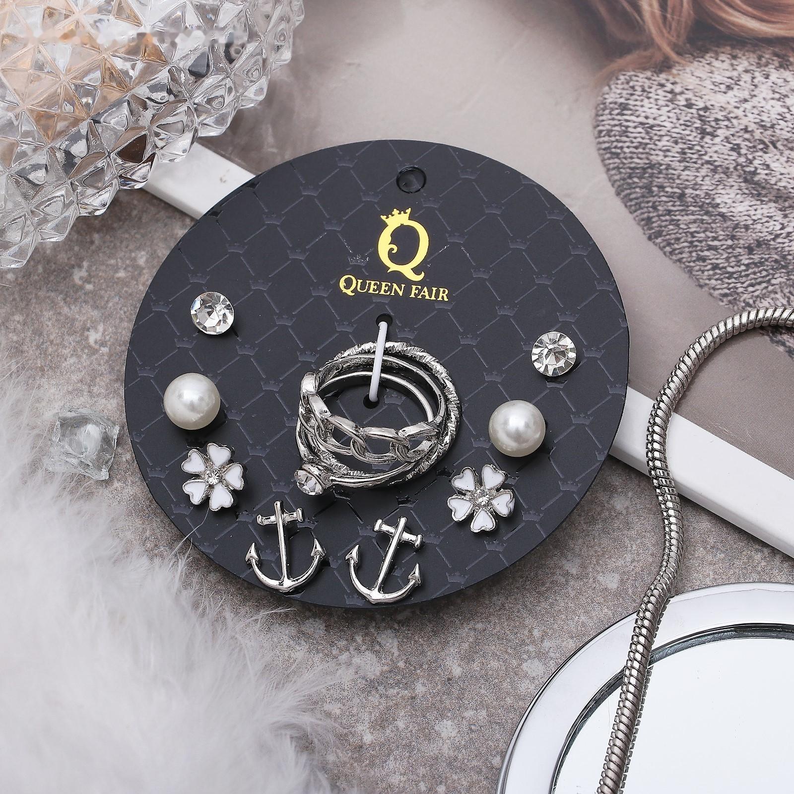 Пусеты с кольцами 