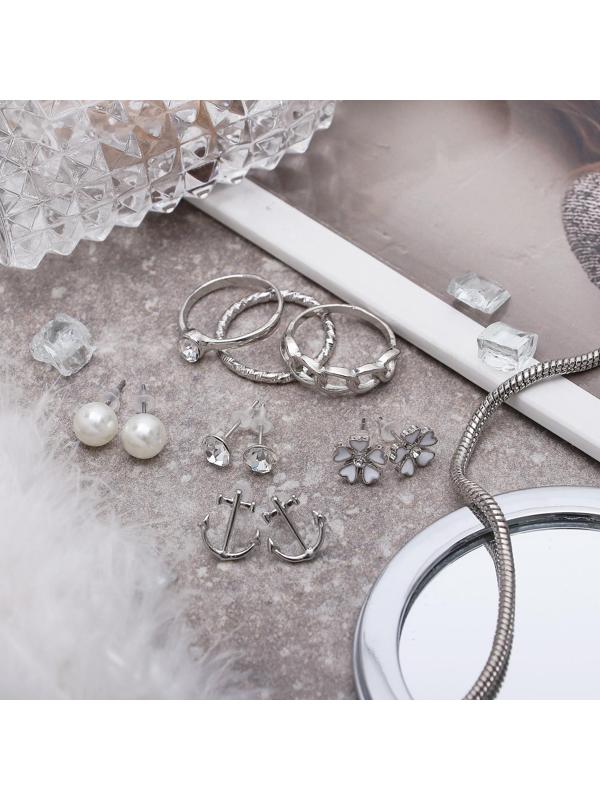 Пусеты с кольцами 