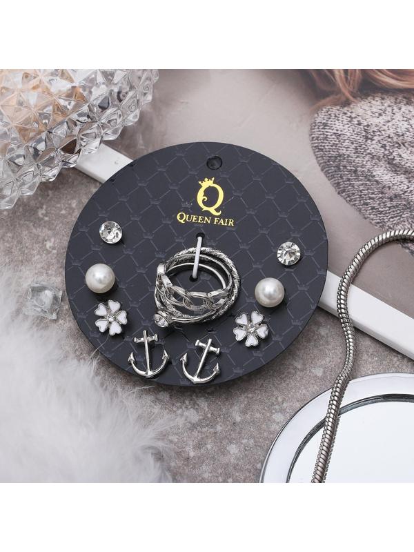 Пусеты с кольцами 