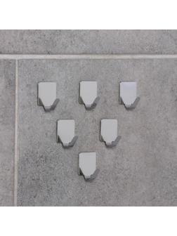 Крючок на липучке Доляна «Лофт», 6 шт, металлический