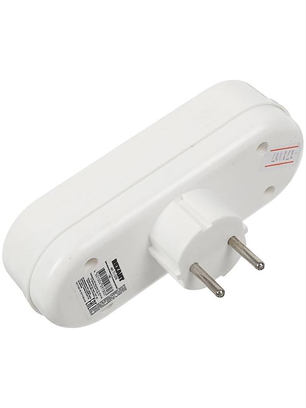 Тройник электрический REXANT, 6-10 А, без з/к, линейный, белый