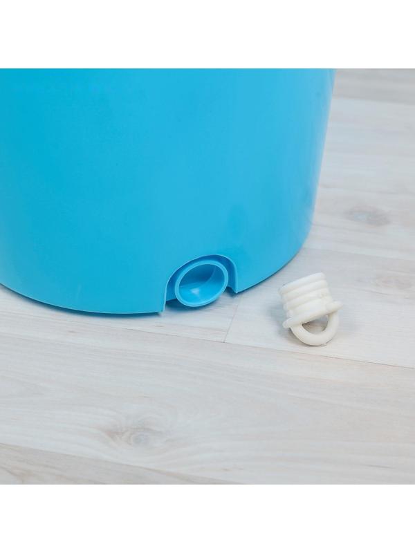 Швабра с отжимом и ведро с пластиковой центрифугой 16 л, запасная насадка из микрофибры, цвет МИКС