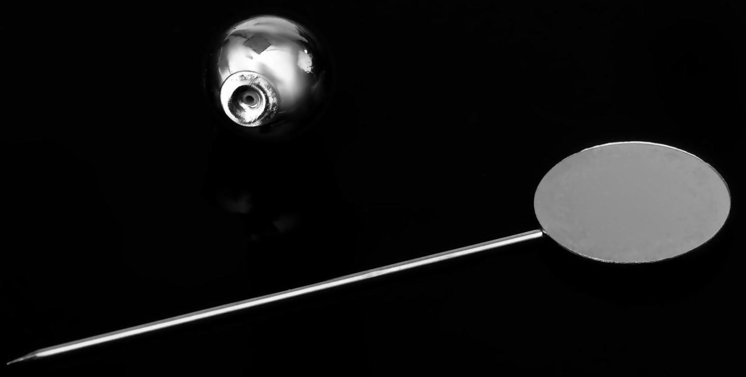 Основа для булавки с шариком d=1 см (набор 5шт), L=5 см, площадка 1,5см, цвет серебро