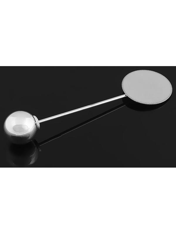 Основа для булавки с шариком d=1 см (набор 5шт), L=5 см, площадка 1,5см, цвет серебро