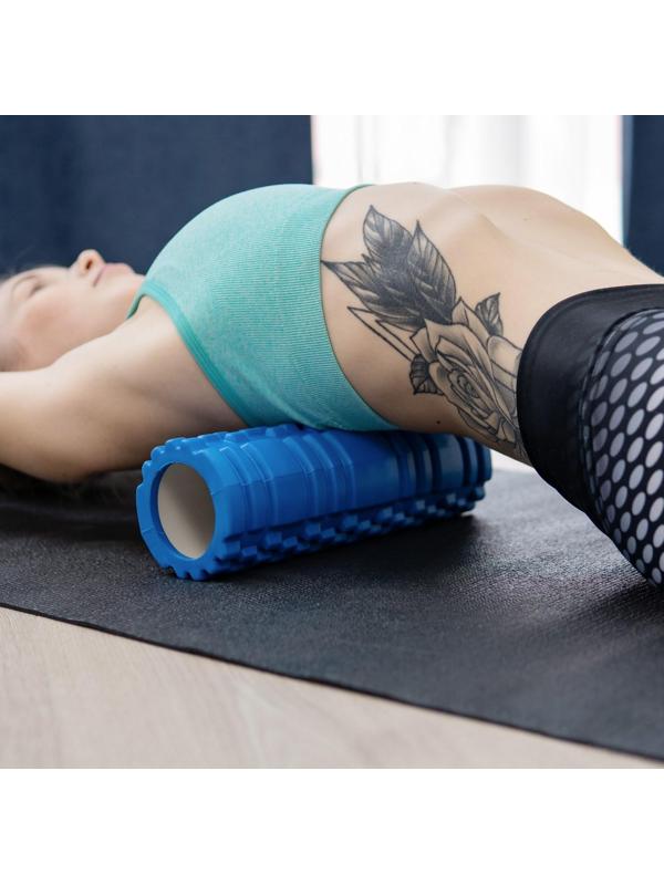 Роллер для йоги, массажный, 30 х 10 см, цвет синий
