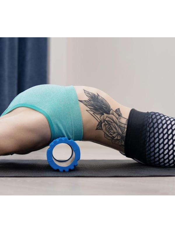 Роллер для йоги, массажный, 30 х 10 см, цвет синий