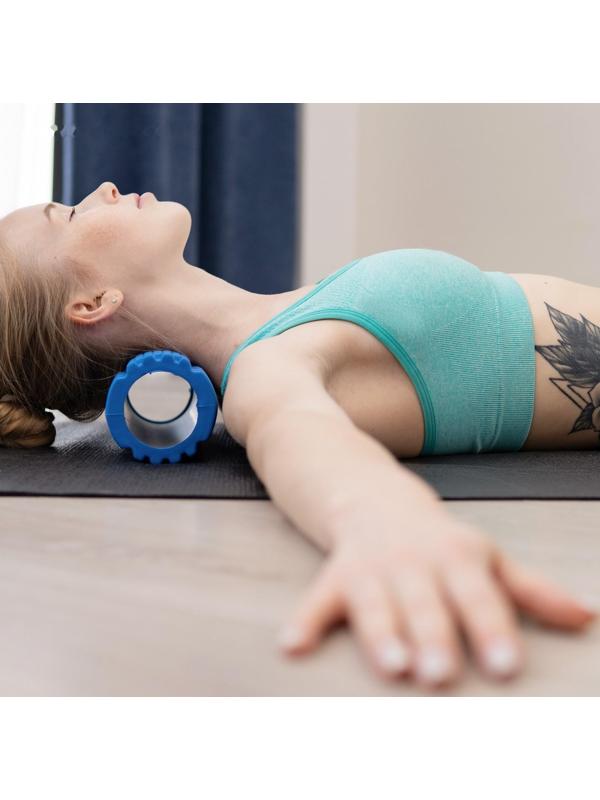 Роллер для йоги, массажный, 30 х 10 см, цвет синий