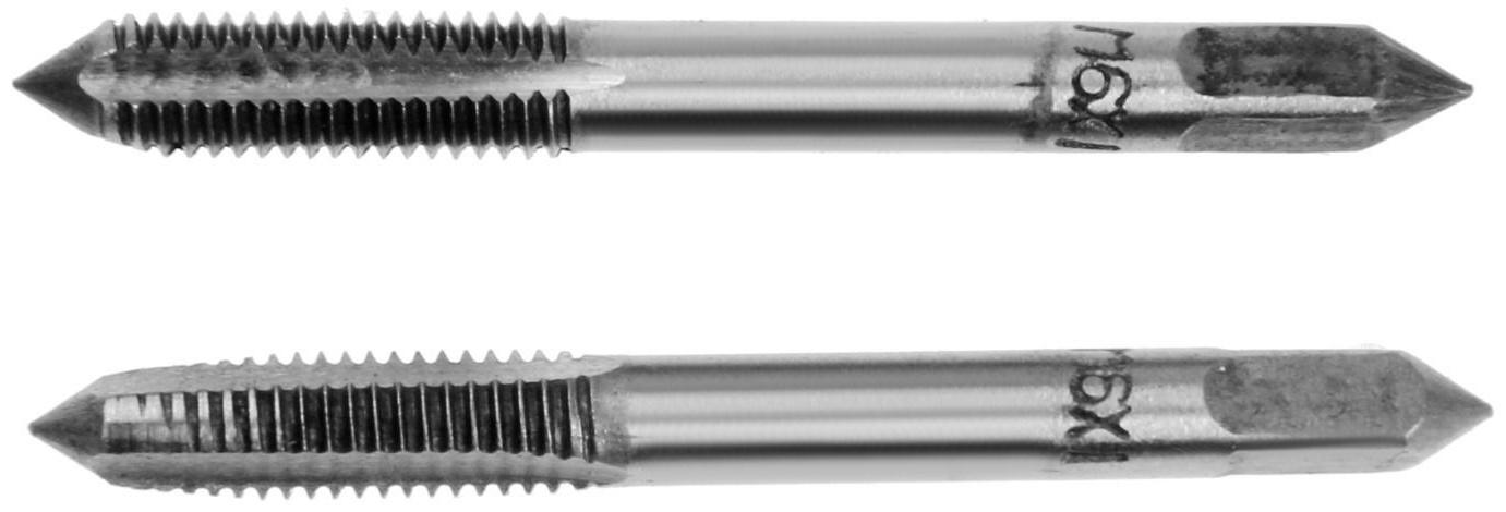 Метчики метрические ручные ТУНДРА, М6 х 1 мм, комплект из 2 шт.