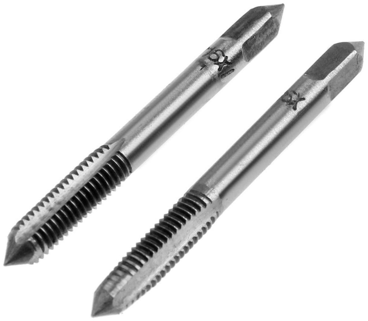 Метчики метрические ручные ТУНДРА, М6 х 1 мм, комплект из 2 шт.