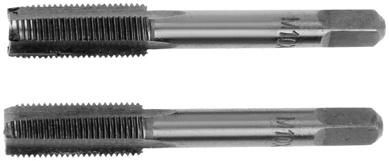 Метчики метрические ручные ТУНДРА, М10 х 1 мм, комплект из 2 шт.