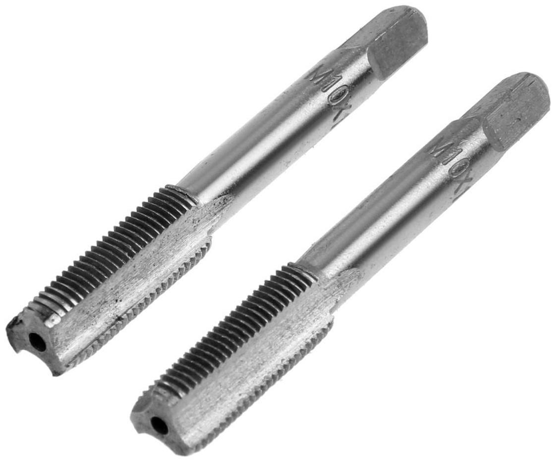 Метчики метрические ручные ТУНДРА, М10 х 1 мм, комплект из 2 шт.