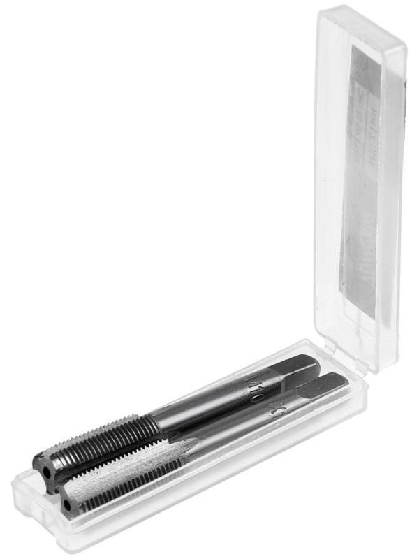 Метчики метрические ручные ТУНДРА, М10 х 1 мм, комплект из 2 шт.