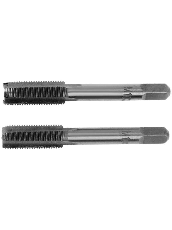 Метчики метрические ручные ТУНДРА, М10 х 1 мм, комплект из 2 шт.