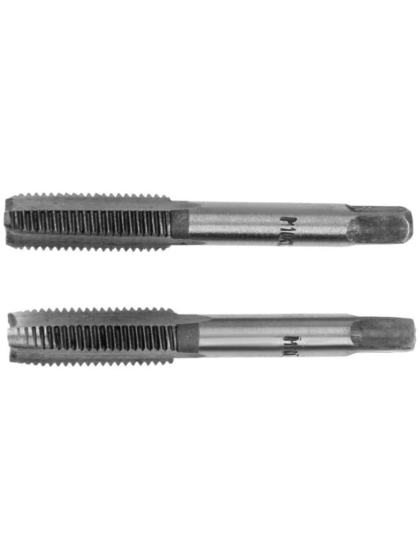 Метчики метрические ручные ТУНДРА, М10 х 1.25 мм, комплект из 2 шт.