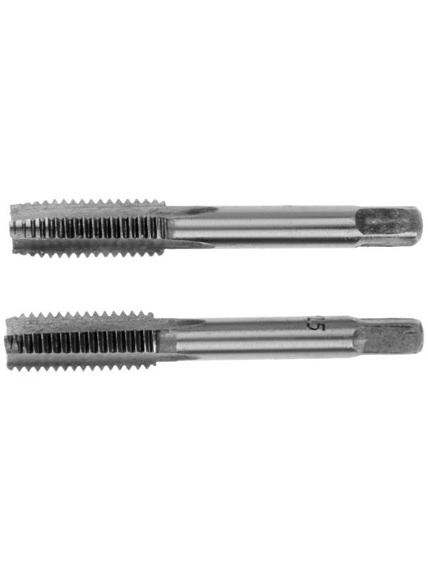 Метчики метрические ручные ТУНДРА, М10 х 1.5 мм, комплект из 2 шт.