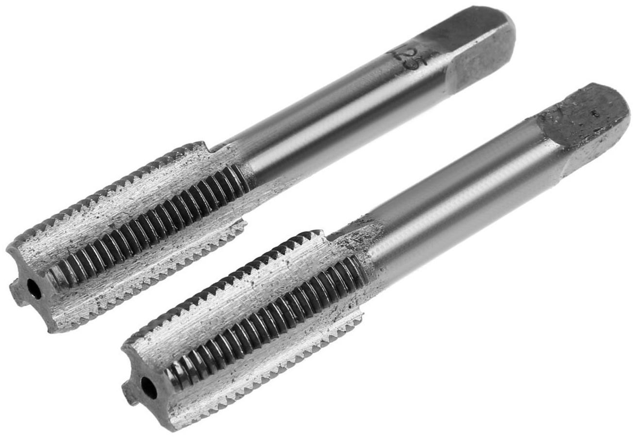 Метчики метрические ручные ТУНДРА, М12 х 1.25 мм, комплект из 2 шт.