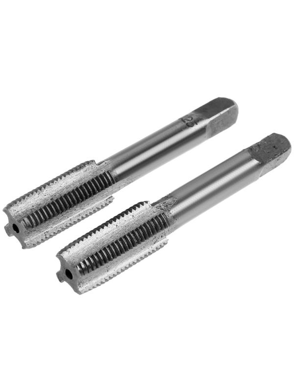 Метчики метрические ручные ТУНДРА, М12 х 1.25 мм, комплект из 2 шт.