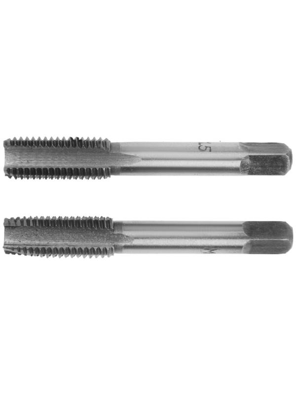 Метчики метрические ручные ТУНДРА, М12 х 1.5 мм, комплект из 2 шт.