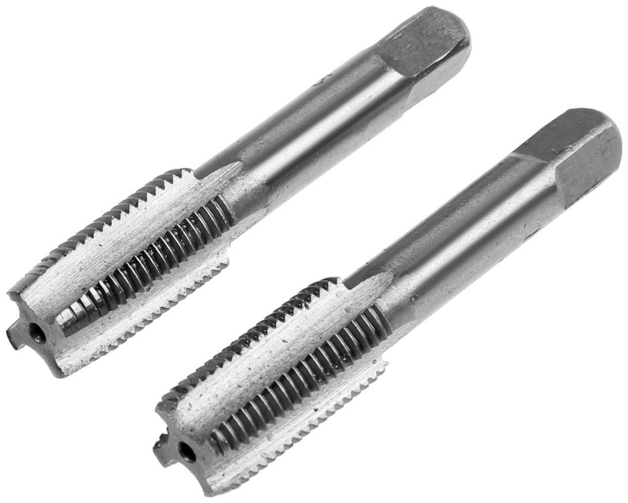 Метчики метрические ручные ТУНДРА, М14 х 1.5 мм, комплект из 2 шт.