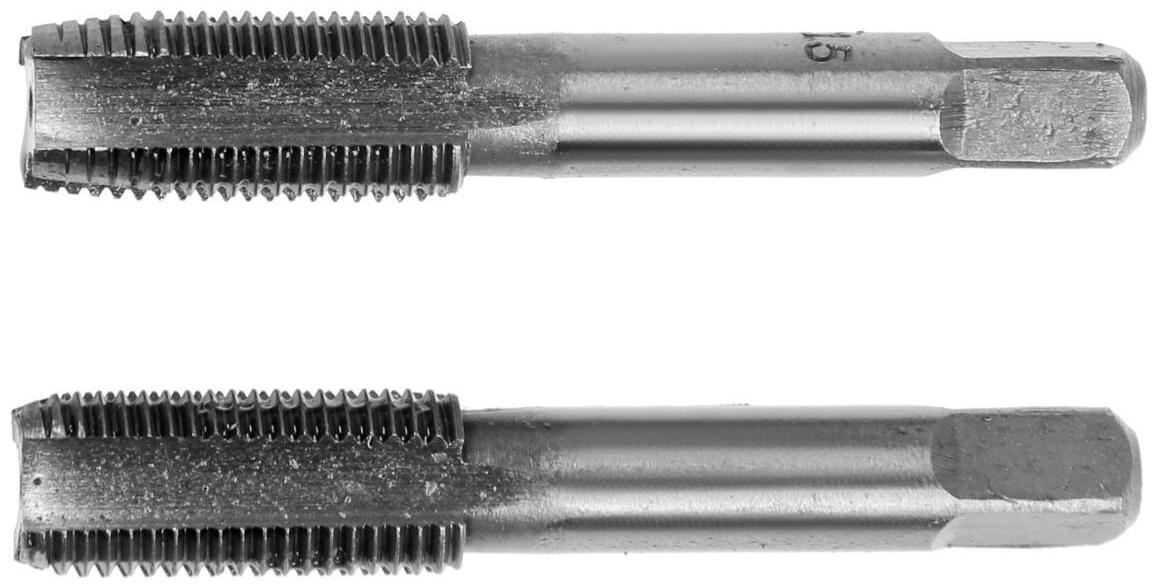 Метчики метрические ручные ТУНДРА, М14 х 1.5 мм, комплект из 2 шт.