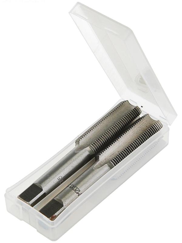 Метчики метрические ручные ТУНДРА, М20 х 1.5 мм, комплект из 2 шт.