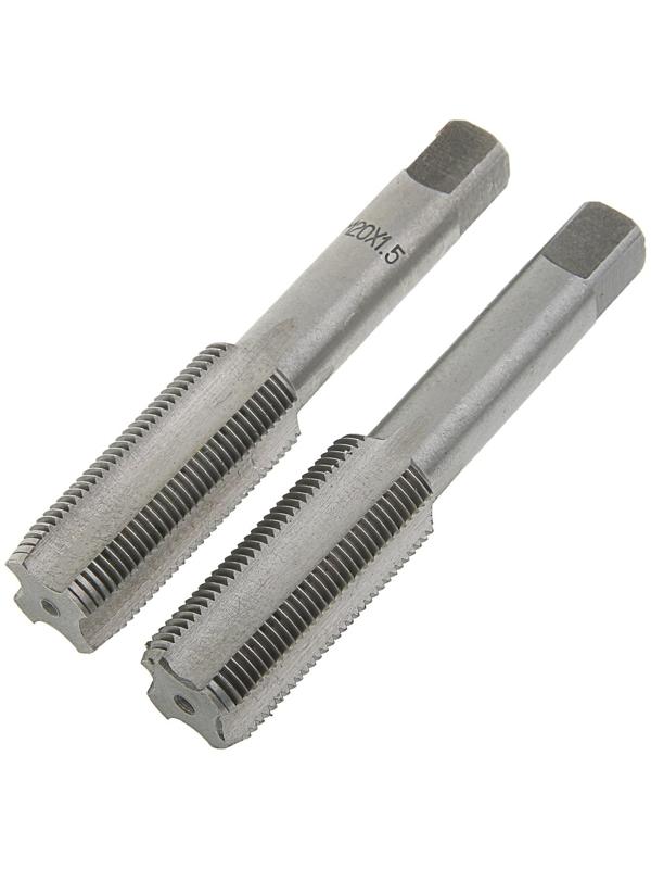 Метчики метрические ручные ТУНДРА, М20 х 1.5 мм, комплект из 2 шт.