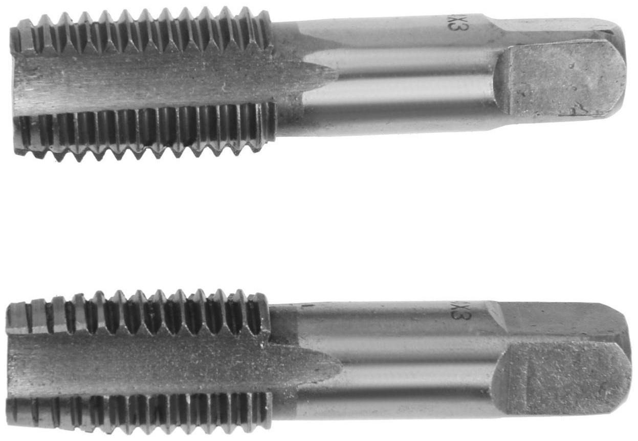 Метчики метрические ручные ТУНДРА, М24 х 3 мм, комплект из 2 шт.