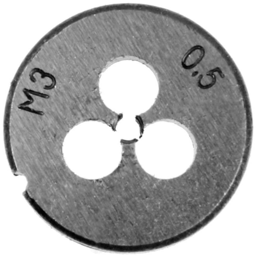 Плашка метрическая ТУНДРА, М3 х 0.5 мм