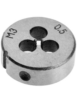 Плашка метрическая ТУНДРА, М3 х 0.5 мм