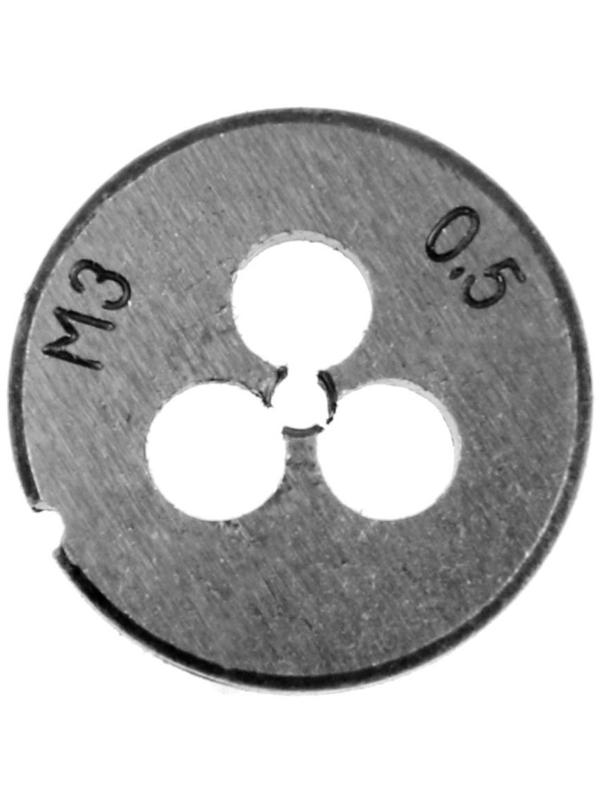 Плашка метрическая ТУНДРА, М3 х 0.5 мм