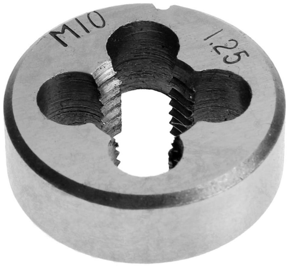 Плашка метрическая ТУНДРА, М10 х 1.25 мм